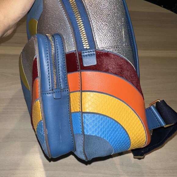 Anya Hindmarch Silver Cloud Blue Suede Mini Backpack - Picture 10 of 16